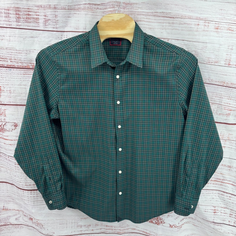 UNTUCKit Shirt Mens 2XL Fit Green Plaid Long Sleeve Button Down Performance